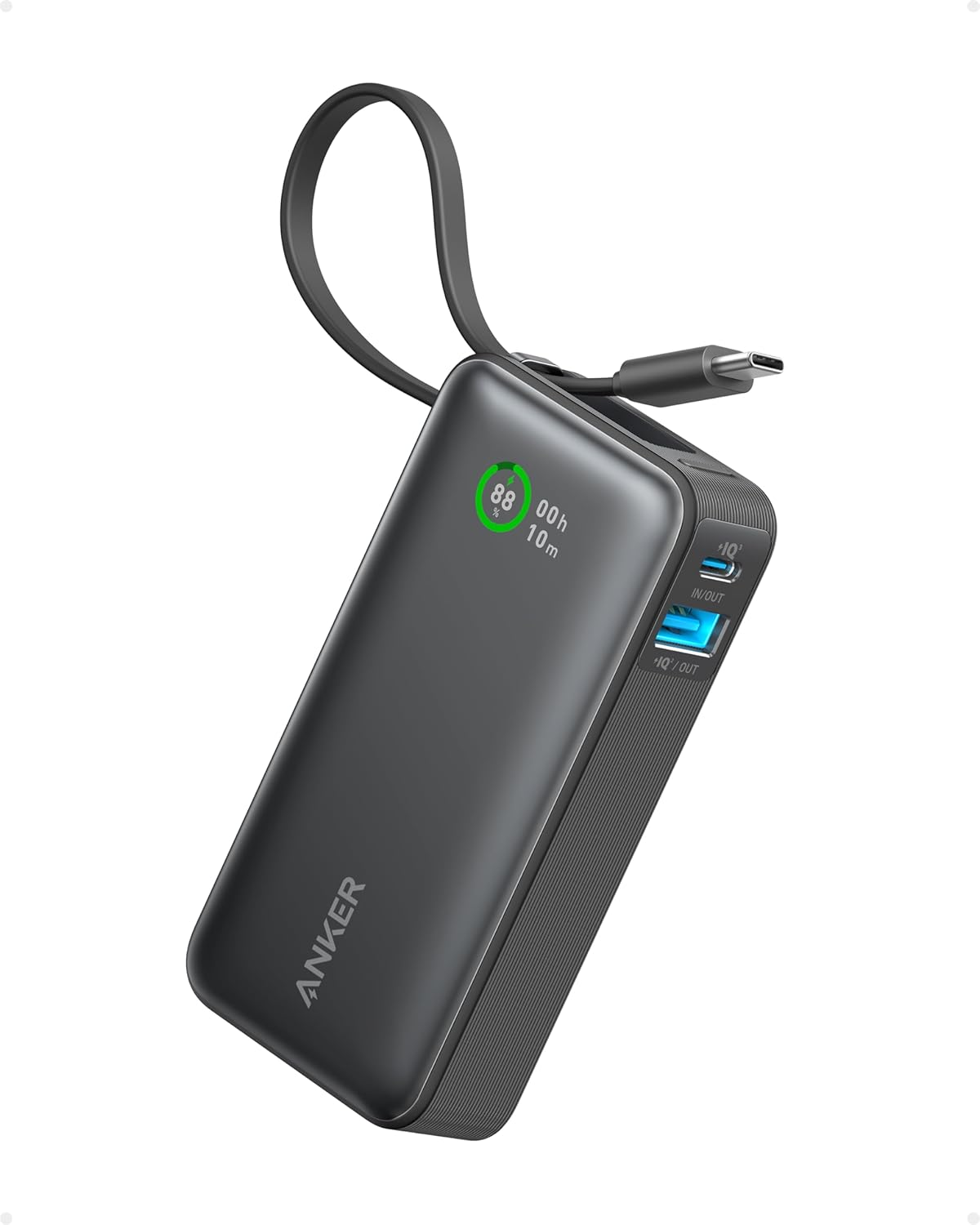 Anker Nano Power Bank 10000mAh 30W with built-in USB-C cable