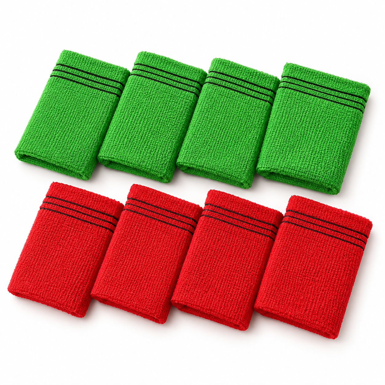 Red and green Korean Italy towel exfoliating bath mitts