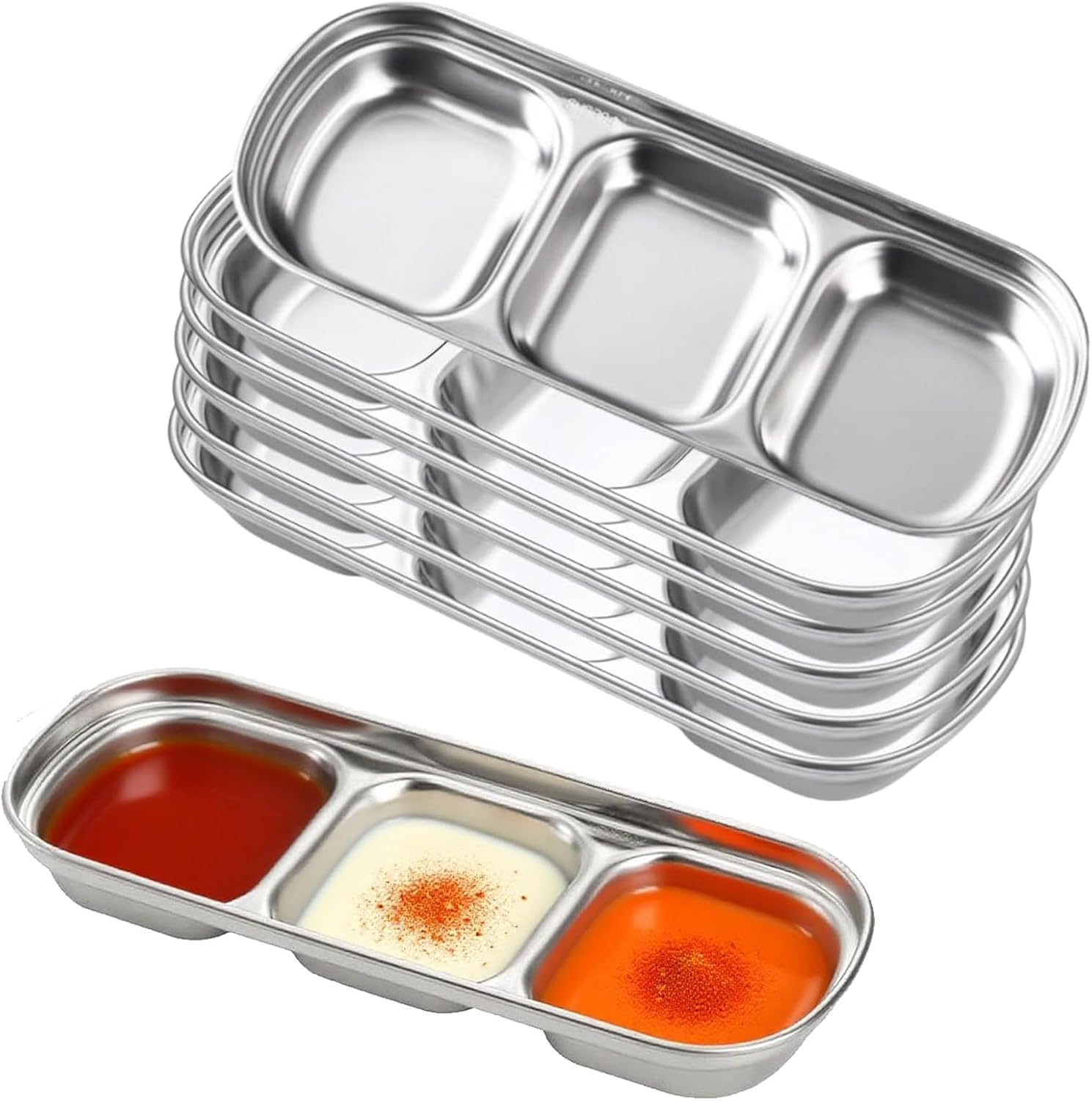 Korean stainless steel banchan sauce dishes